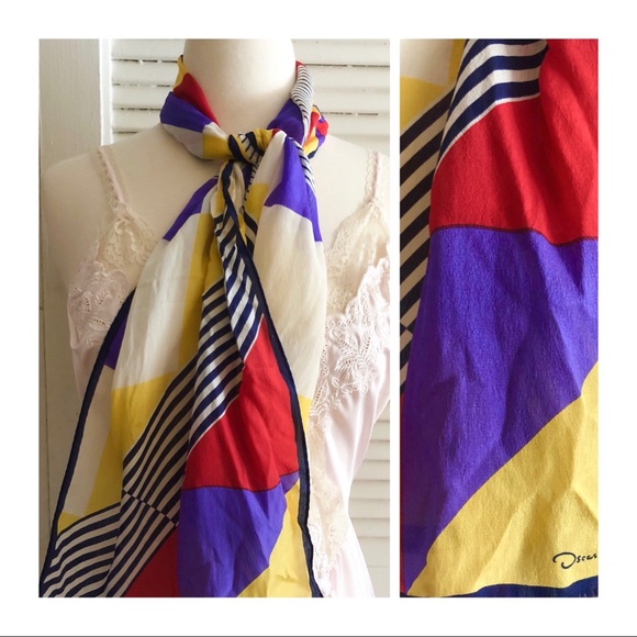 Oscar de la Renta Accessories - Vintage 1980’s Oscar de la Renta Silk Scarf